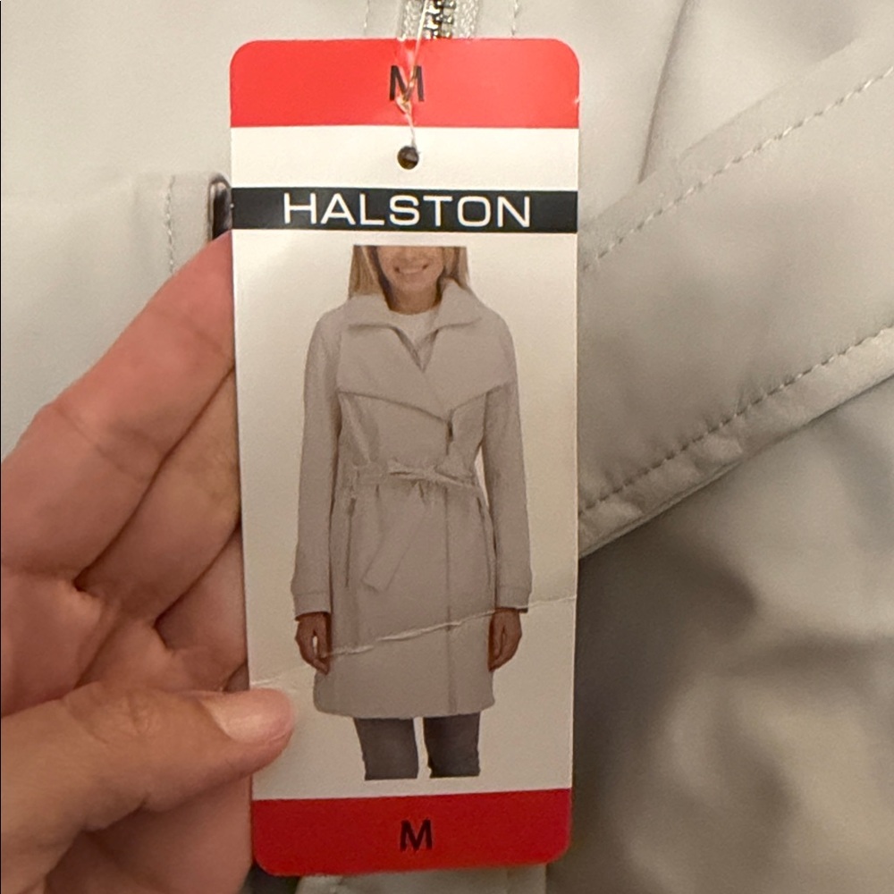 Halston Heritage Women's Light Gray Trench Coat